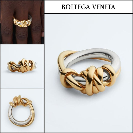 【韓国百貨店 BOTTEGA VENETA】Knot Ring Silver Yellow Gold