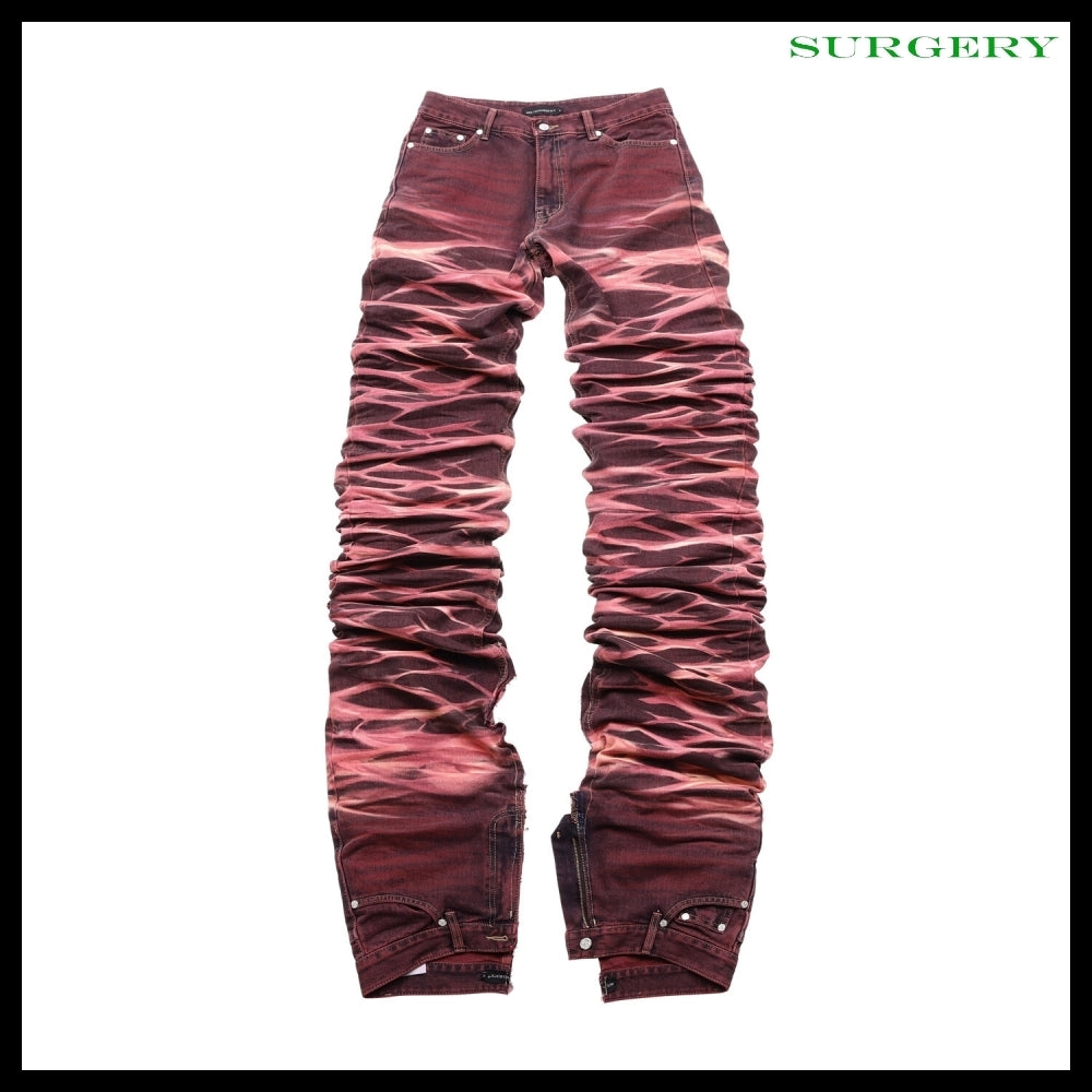 【SURGERY】Yoonseul Long Length Double Jeans Flame
