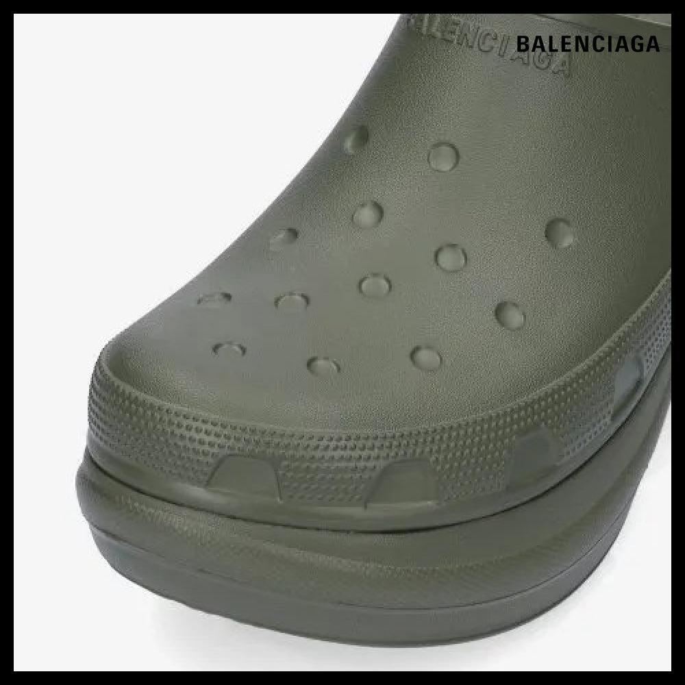 【BALENCIAGA X Crocs】Platform Clog Sandals Khaki