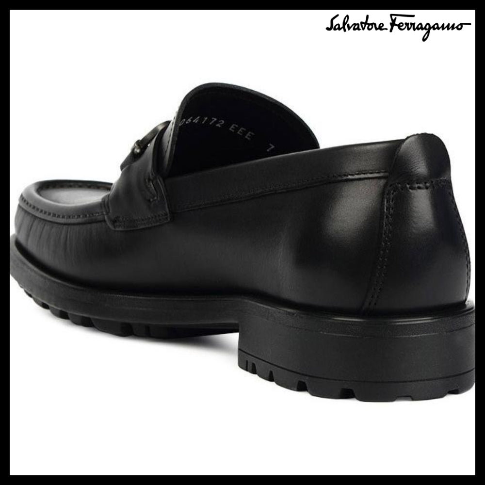 ◆FERRAGAMO◆DAVID DOUBLE GANCINI LOAFERS BLACK