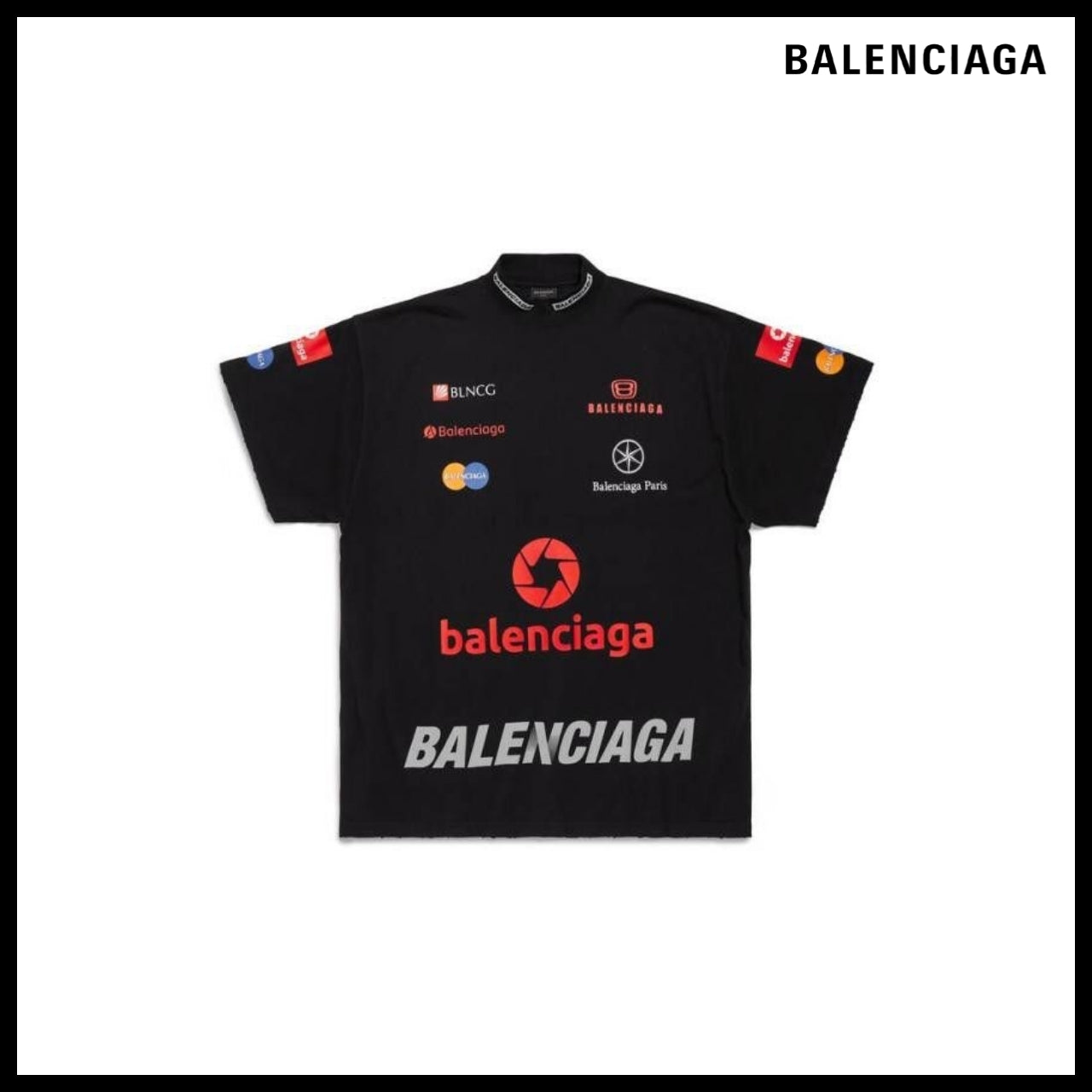 【BALENCIAGA】Top League T-Shirt Oversized Black