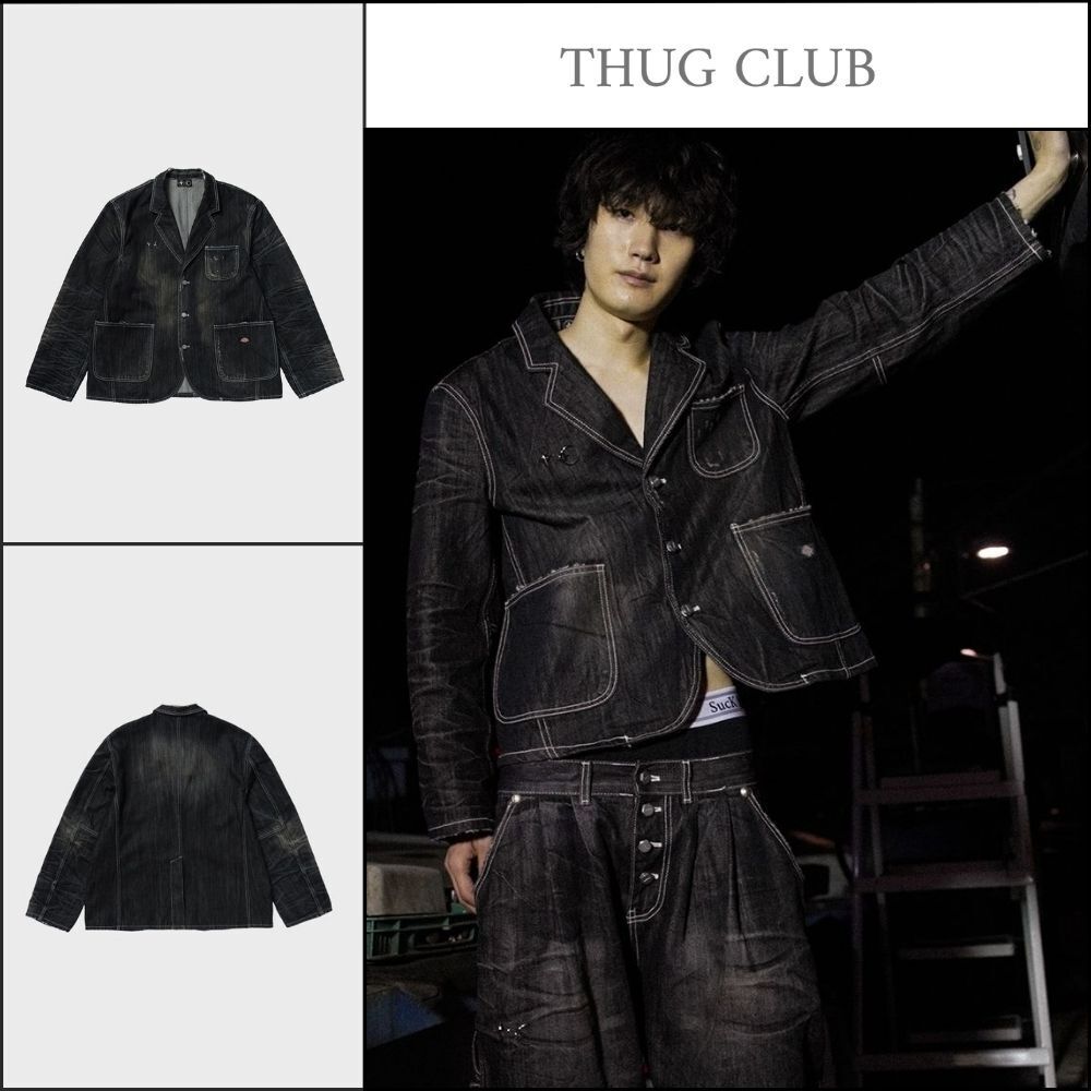 【Dickies X Thug Club】Washed Denim Blazer Jacket (2 Colors)