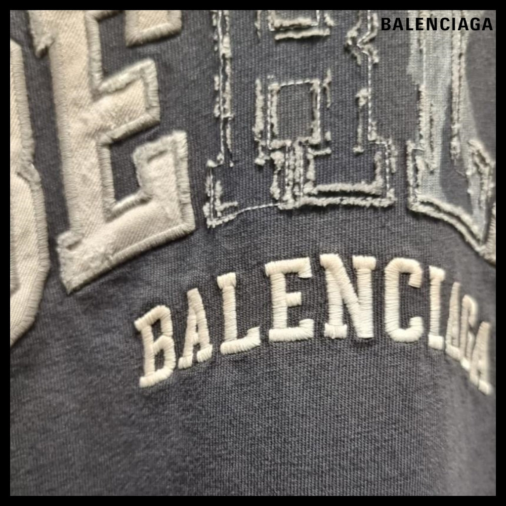 【BALENCIAGA】Oversized T-Shirt Faded Black White