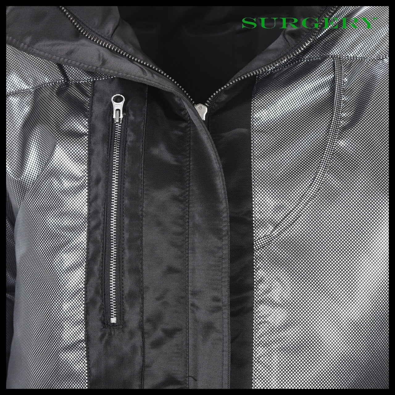 【SURGERY】Biker Embossing Puffer Jacket Black