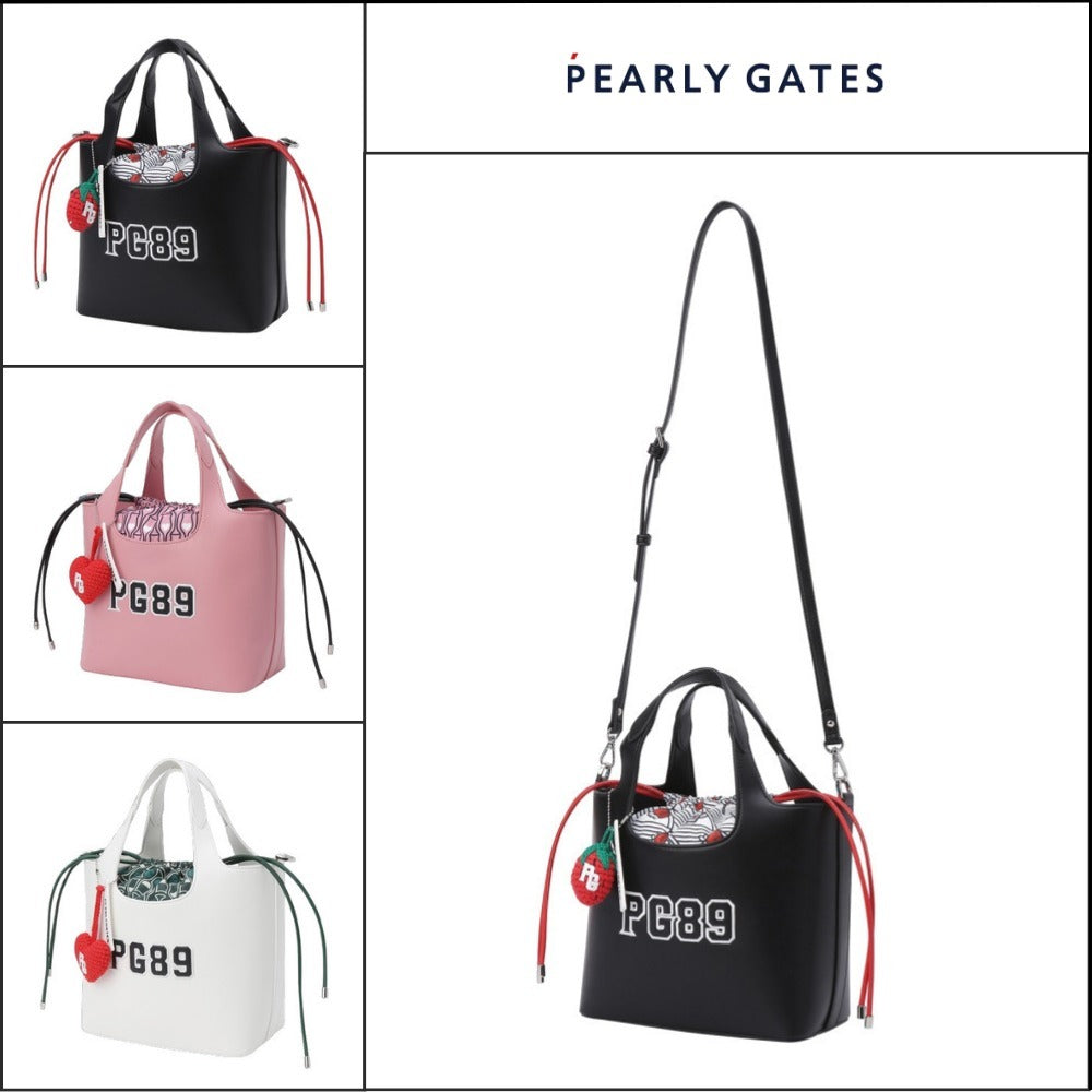 【PEARLY GATES】Embossed Logo Pattern Keyring Bucket Bag