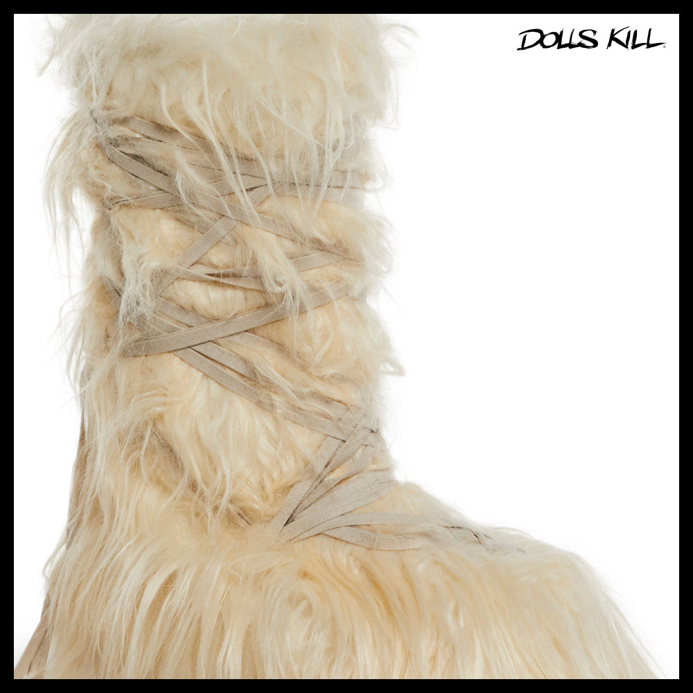 ◆DOLLS KILL◆DARKER WAVS Warp Faux Fur Boots