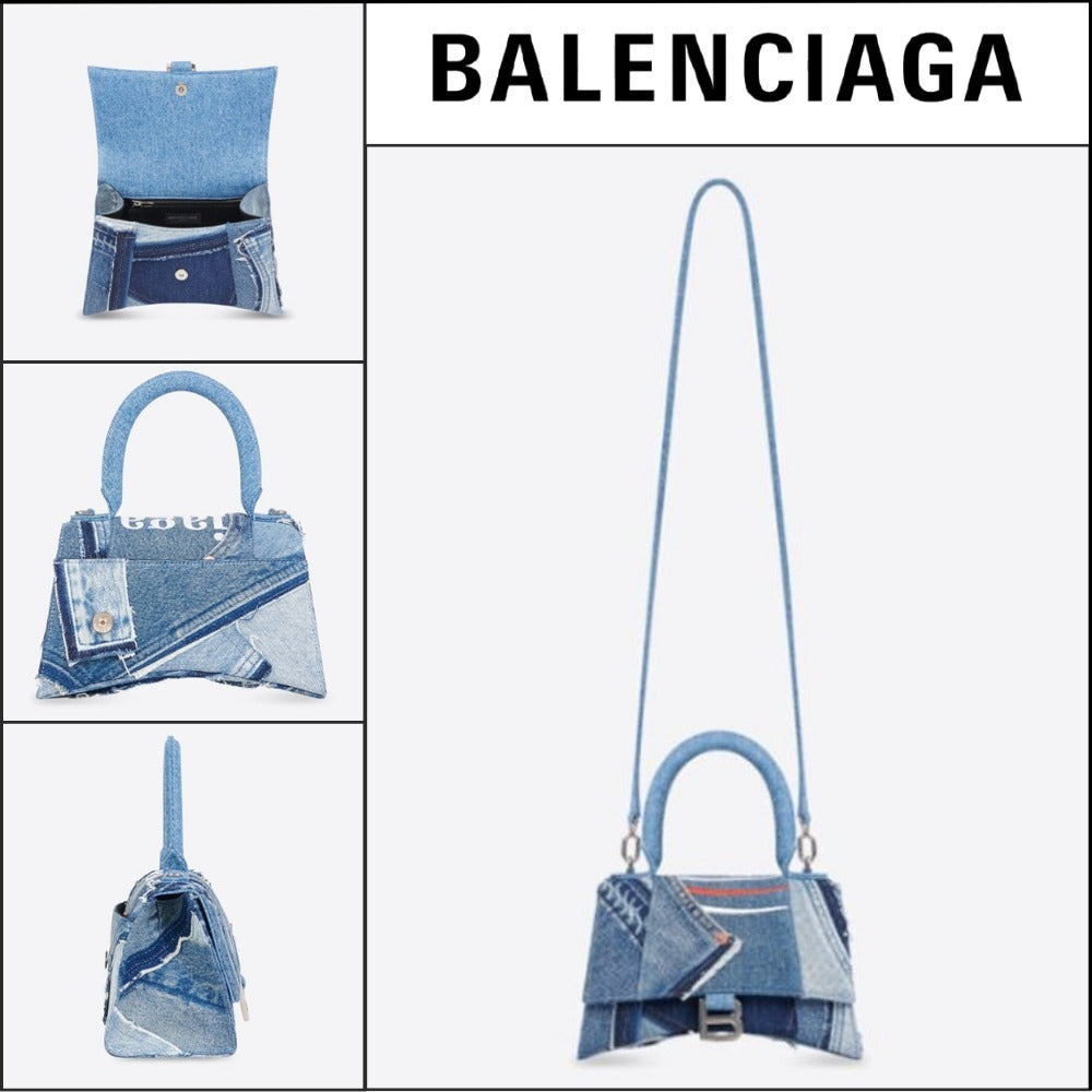 【BALENCIAGA 】Top Handle Denim B Logo Small Handbag
