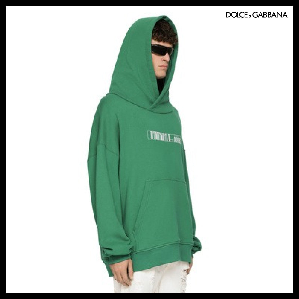 【Dolce & Gabbana】JERSEY HOODIE WITH DGVIB3 PRINT Green