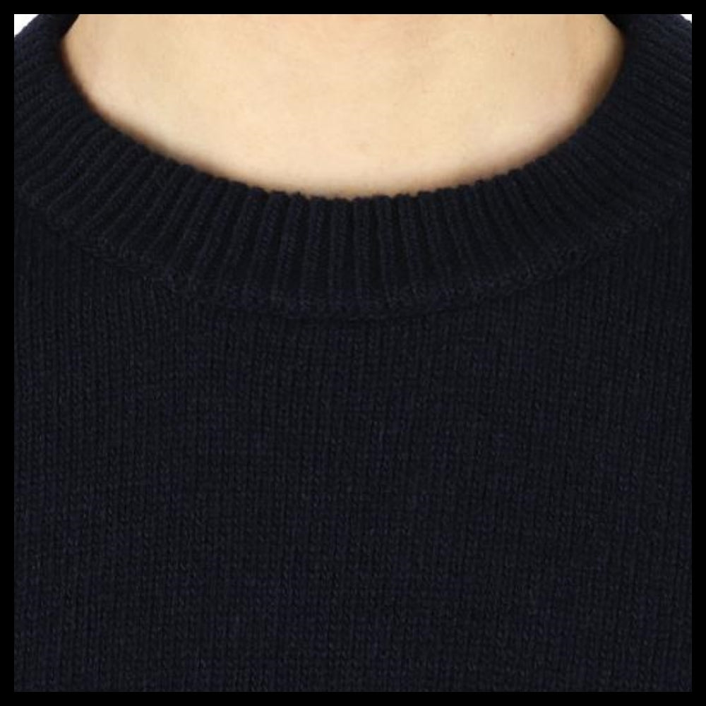 【STONE ISLAND】 Mens Wappen Patch Crewneck Knit Navy