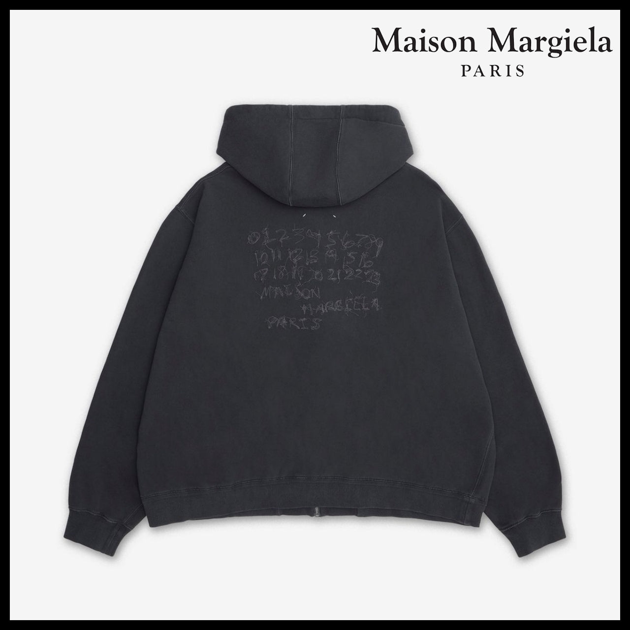 ★MAISON MARGIELA★ Oversized Zip Hoodie Washed Black
