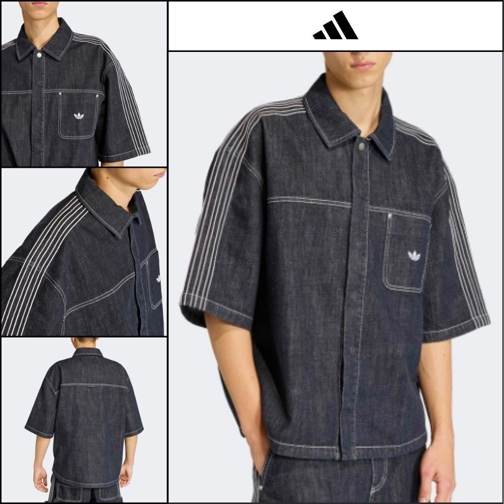 【ADIDAS】Originals Denim Short Sleeve Work Shirt