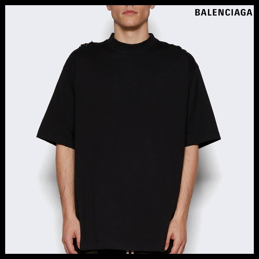 【BALENCIAGA】Medium Fit T-Shirt Faded Black White