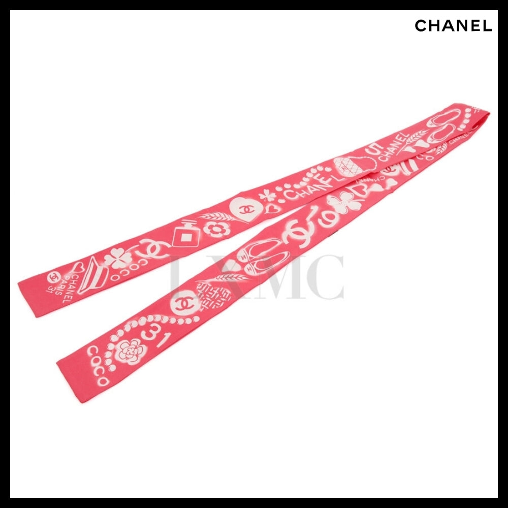 【CHANEL】Coco Mini Scarf Silk Twill Hairband