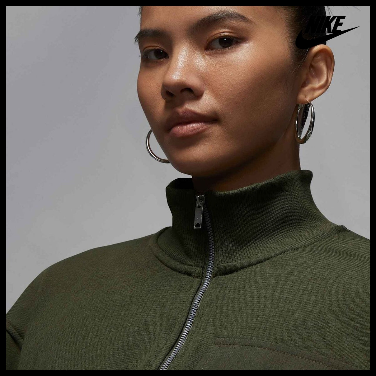 【NIKE】Brooklyn Fleece 1/4 Zip Hike Mike Top W Cargo Khaki