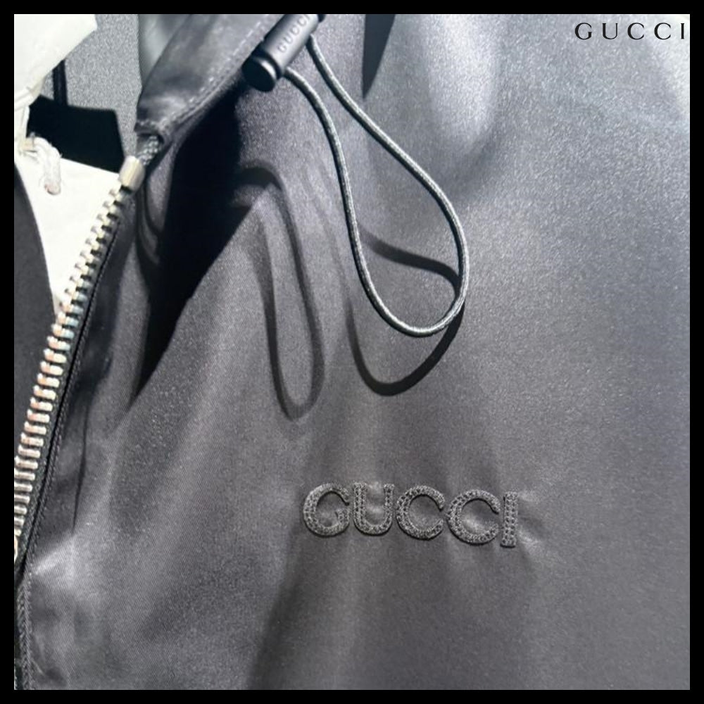 【GUCCI】Logo Compact Nylon Twill Hooded Blouson Jacket