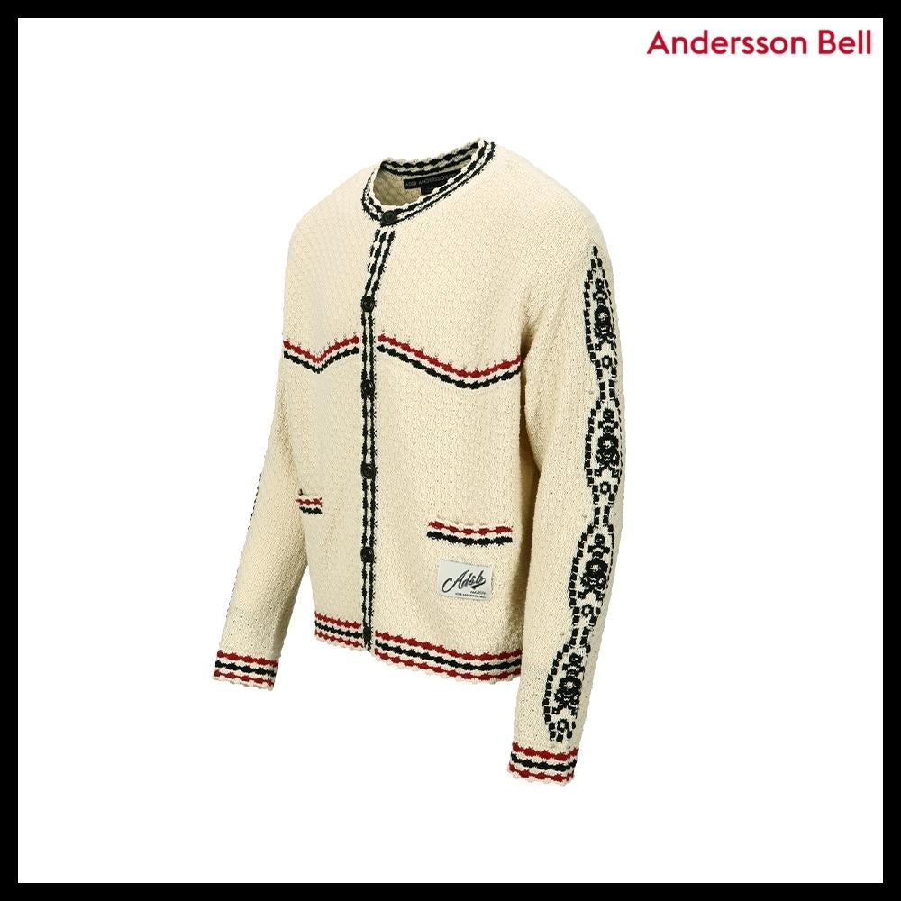 【ANDERSSON BELL】FANTASIA ROUND-NECK CARDIGAN ECRU