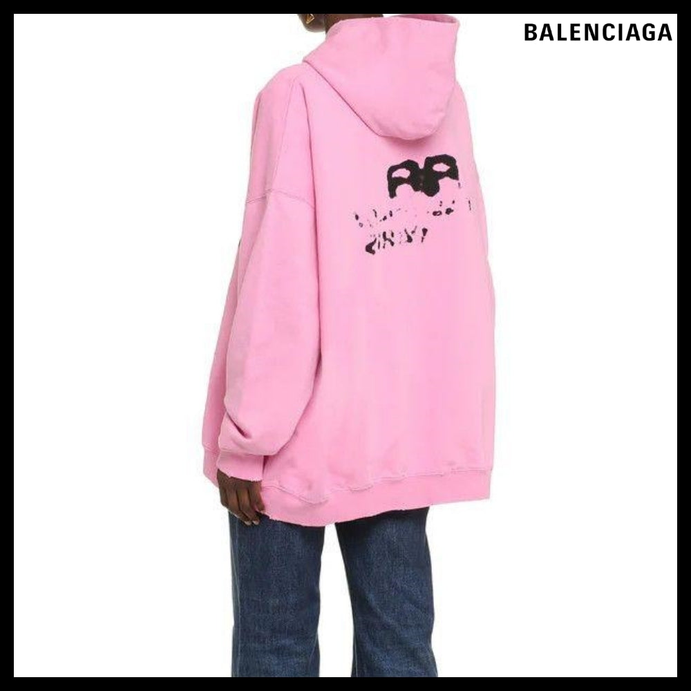 【BALENCIAGA】Large Fit Hoodie Pink/Black