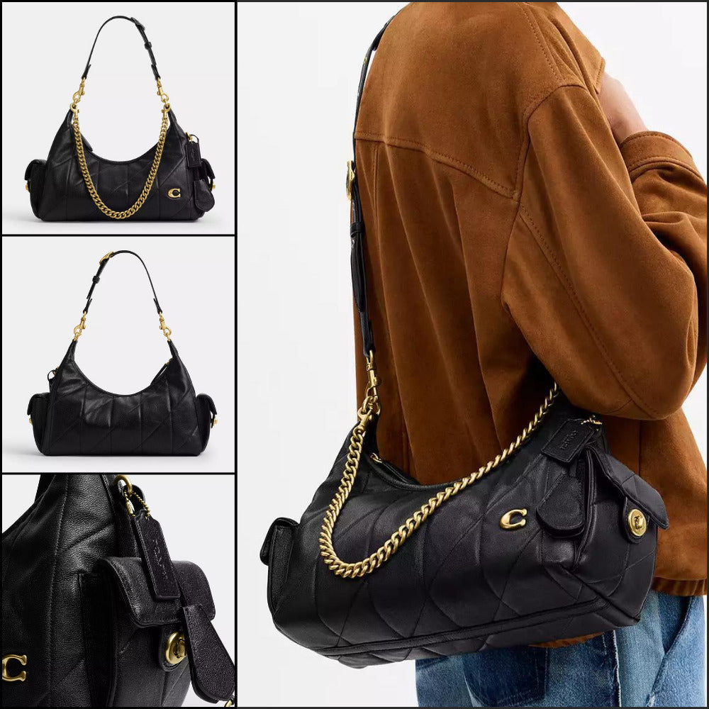 【Coach】Pocket Juliet Bag 30 With Quilting Black