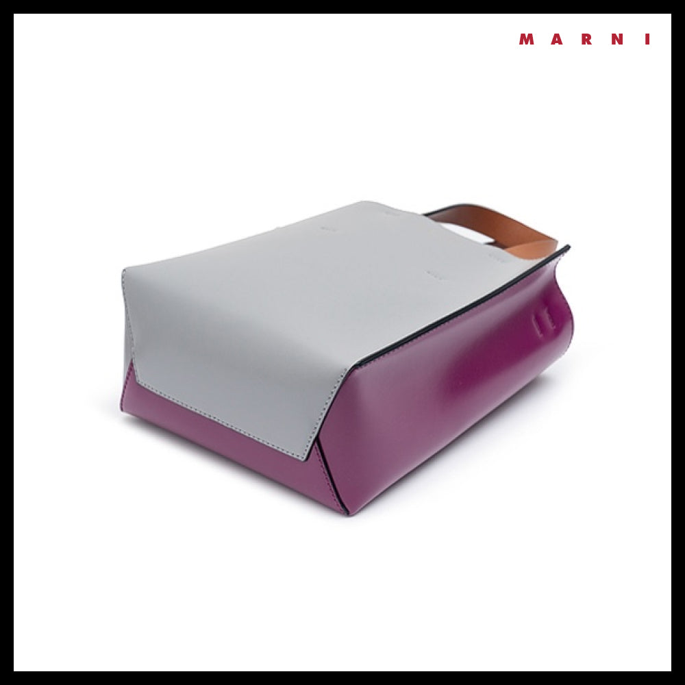 【MARNI】Logo Color Block Tote Shoulder Bag