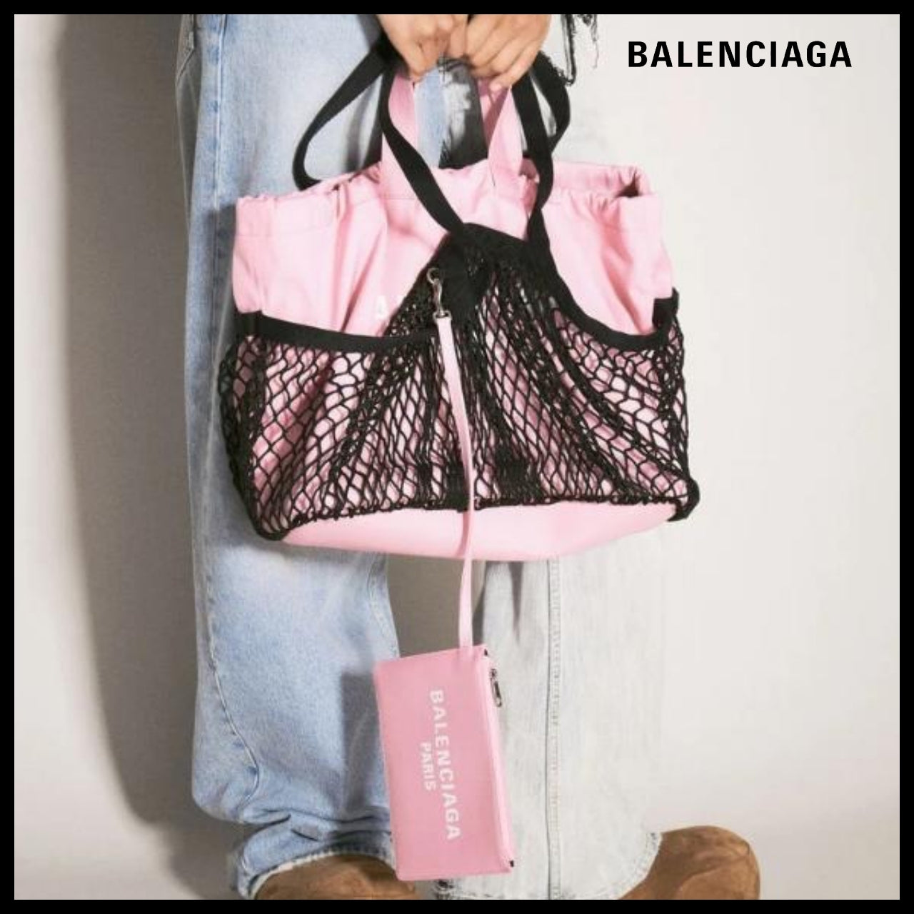 【BALENCIAGA】24/7 Medium Tote Bag Pink Black