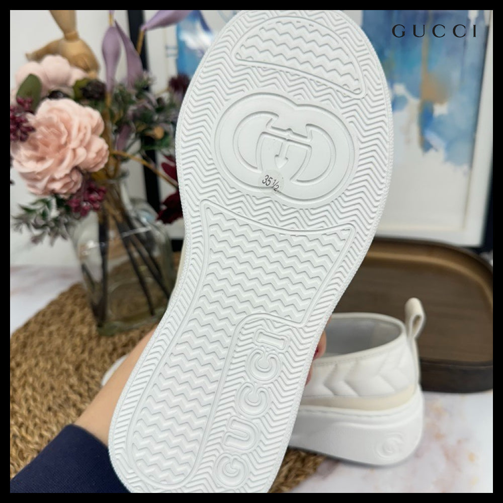 【GUCCI】Horsebit Matelasse Calf Leather Women’s Sneakers