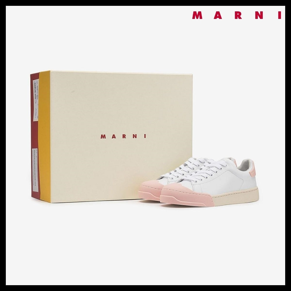【MARNI】Dada Bumper Sneakers - Lily White & Light Pink