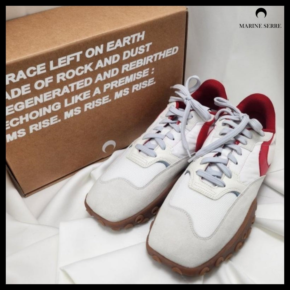【MARINE SERRE】Unisex Red White Moonwalk Sneakers