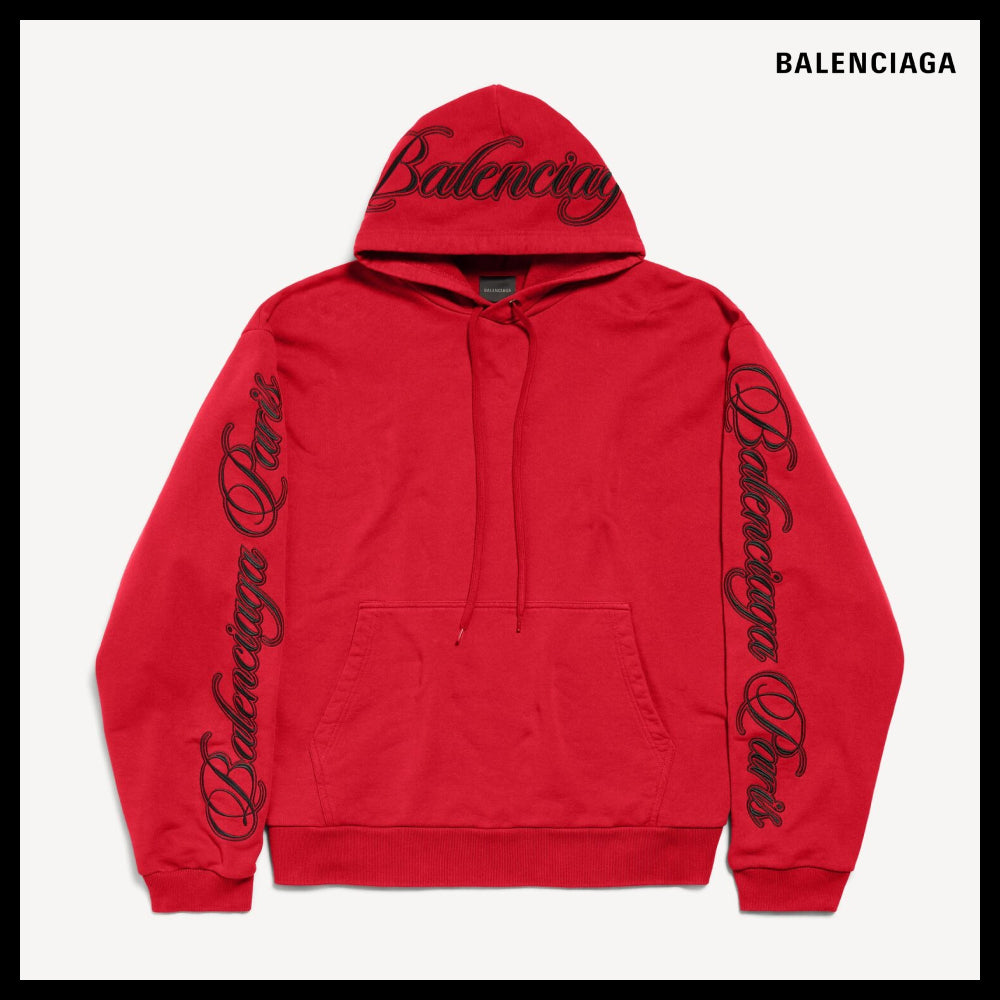 【BALENCIAGA】Cursive Oversized Hoodie