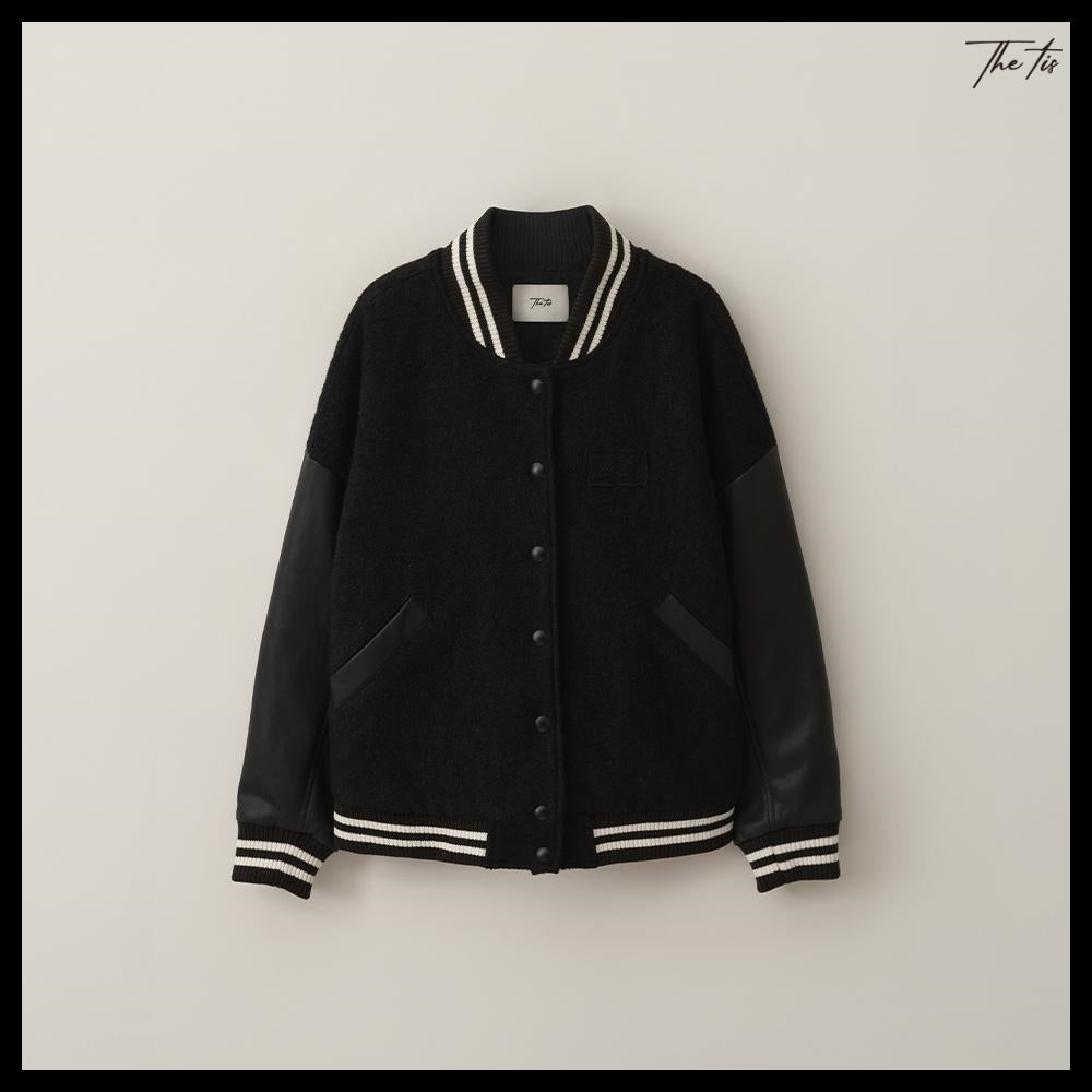 【The tis】Angel Pearl Varsity Jacket 2Colors