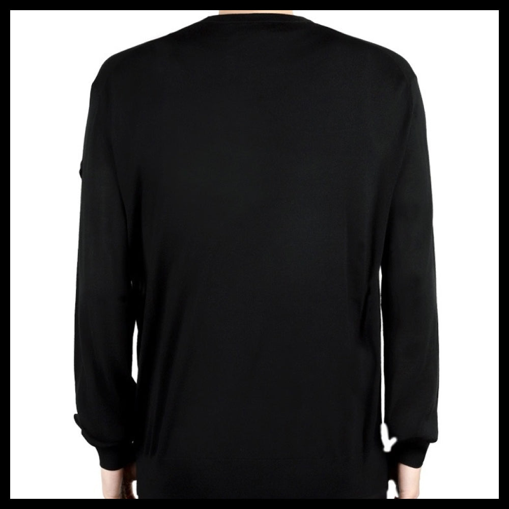 【MONCLER】Logo Print Wool Sweater Knit Black