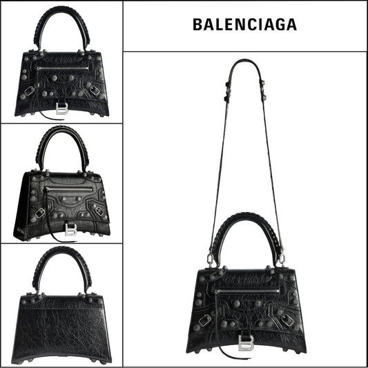 【Balenciaga X Hourglass】Le Cagole Medium Handbag Black