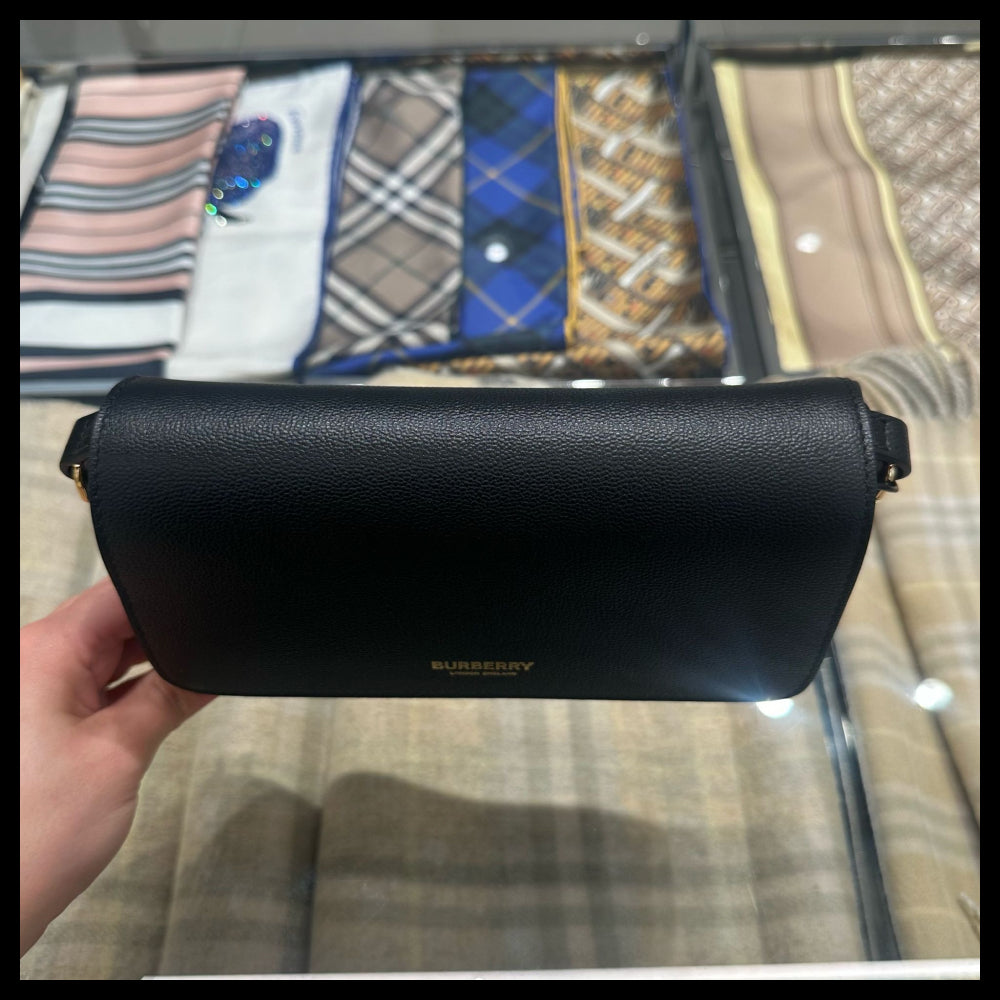 【BURBERRY】New Hampshire Check Crossbody Bag Black