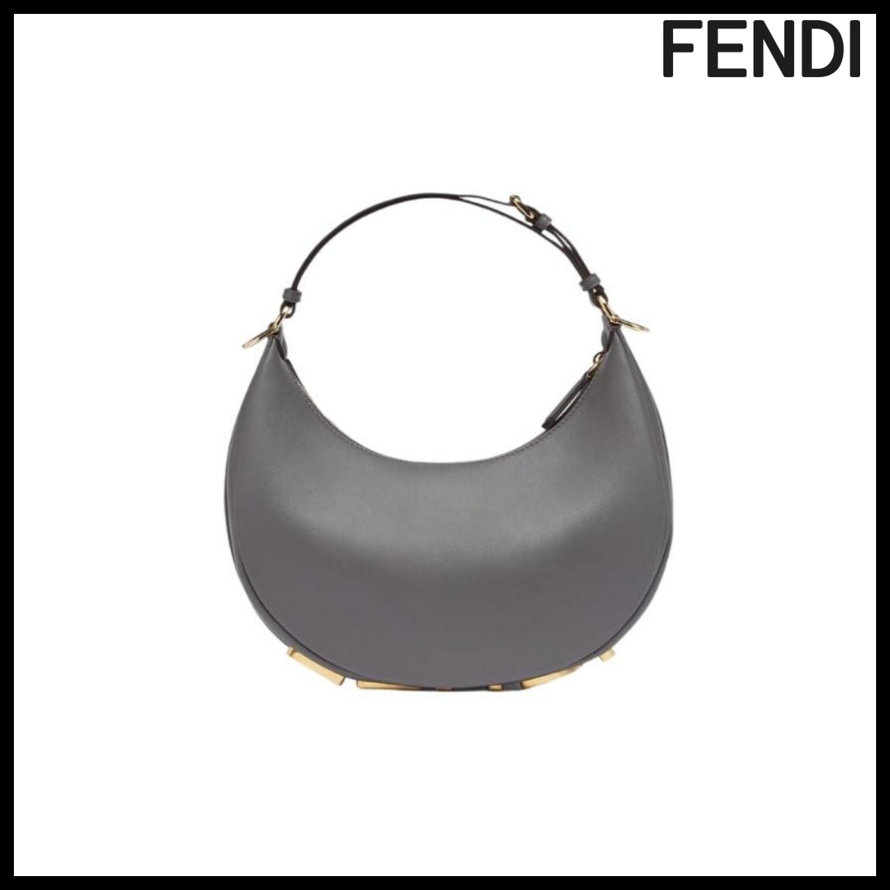【FENDI】Fendigraphy Small Bag Leather Dark Gray
