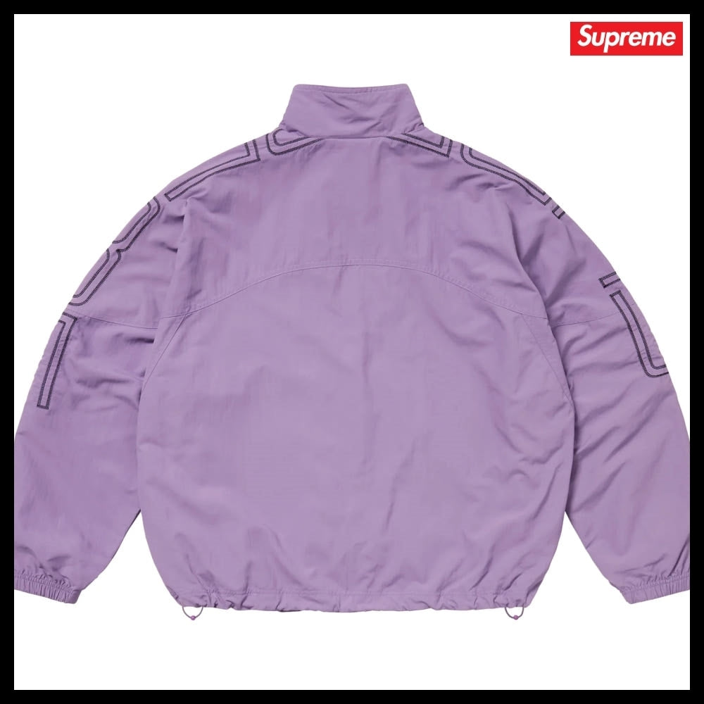 【Supreme】Spellout Embroidered Track Jacket Purple 25SS