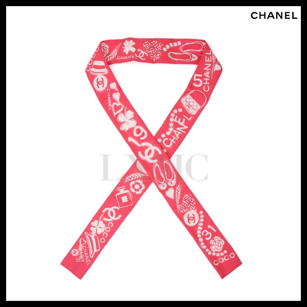 【CHANEL】Coco Mini Scarf Silk Twill Hairband