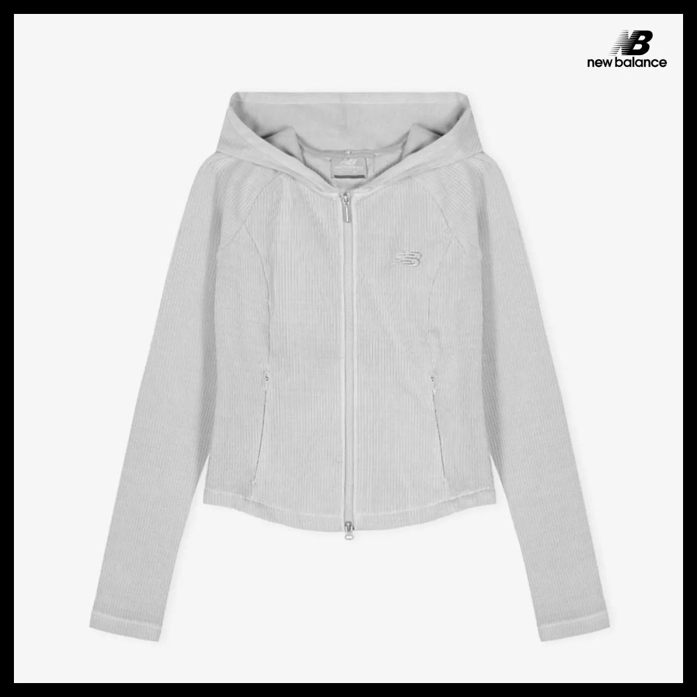 【New Balance】Women's Soft Fresh Ribbed Hooded Two Way Zip