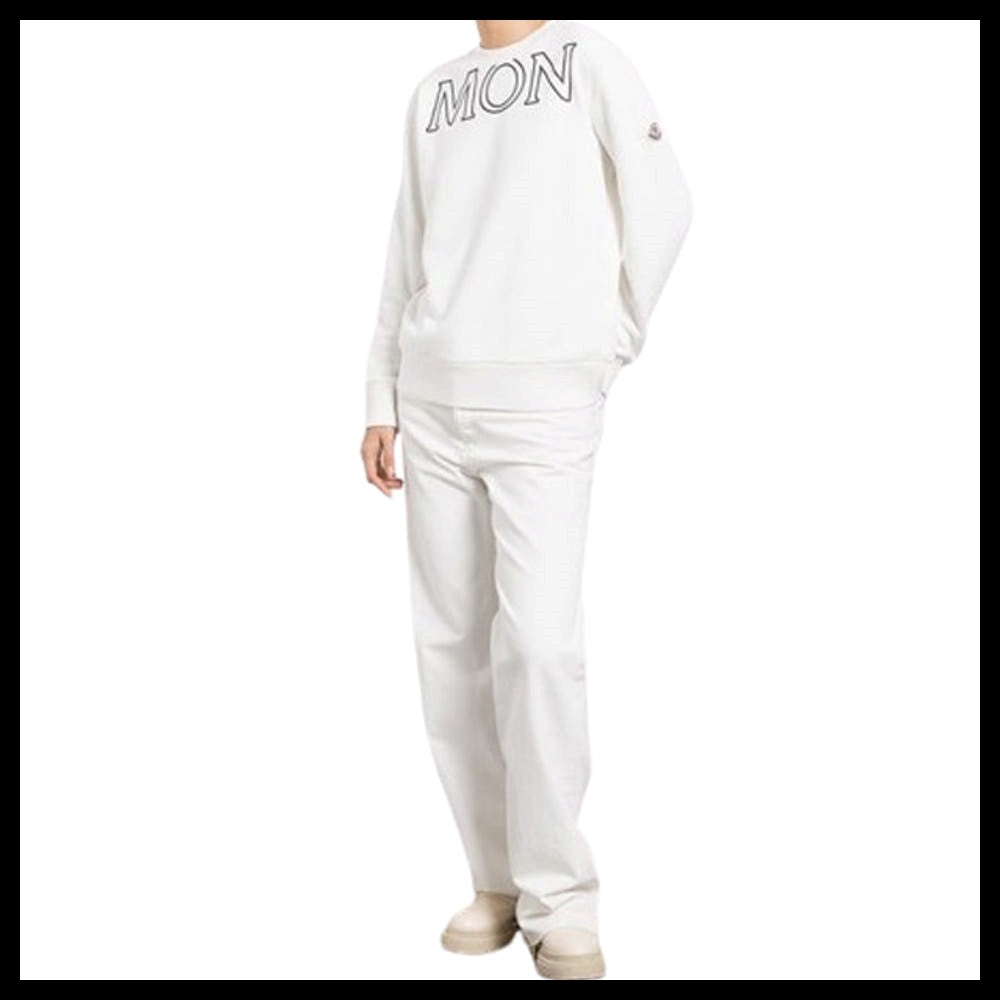 【MONCLER】Arm Logo Lettering Sweatshirt White Women