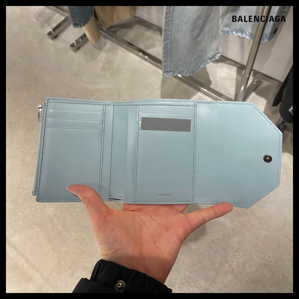 【BALENCIAGA】Envelope Bifold Wallet Aqua