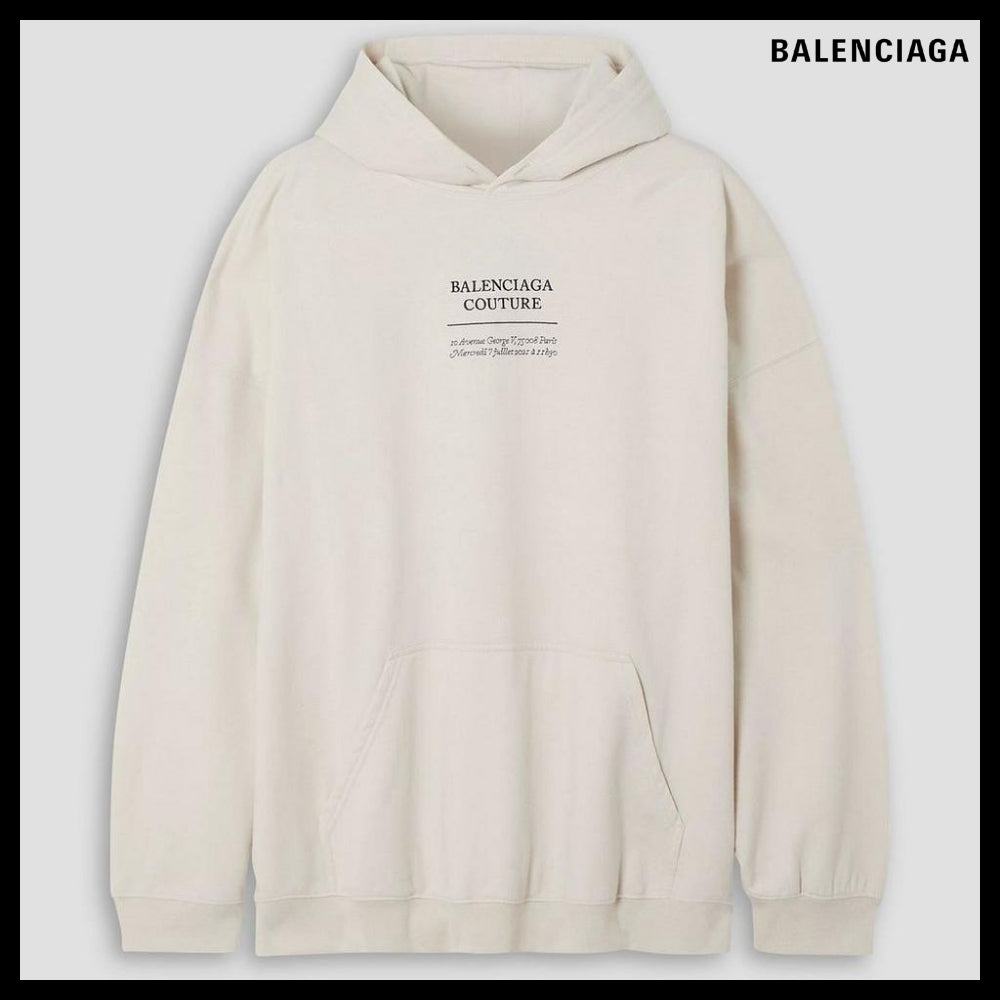 【BALENCIAGA】オーバーサイズ 刺繍入り ジャージーフーディ