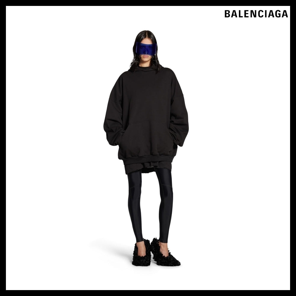 【BALENCIAGA】BB Paris Strass Hoodie Large Fit Black