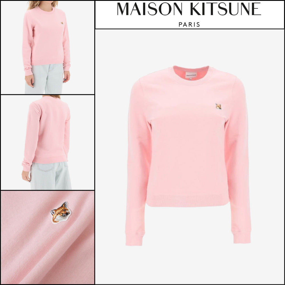 【MAISON KITSUNE】Fox Head Sweatshirt Pink Women