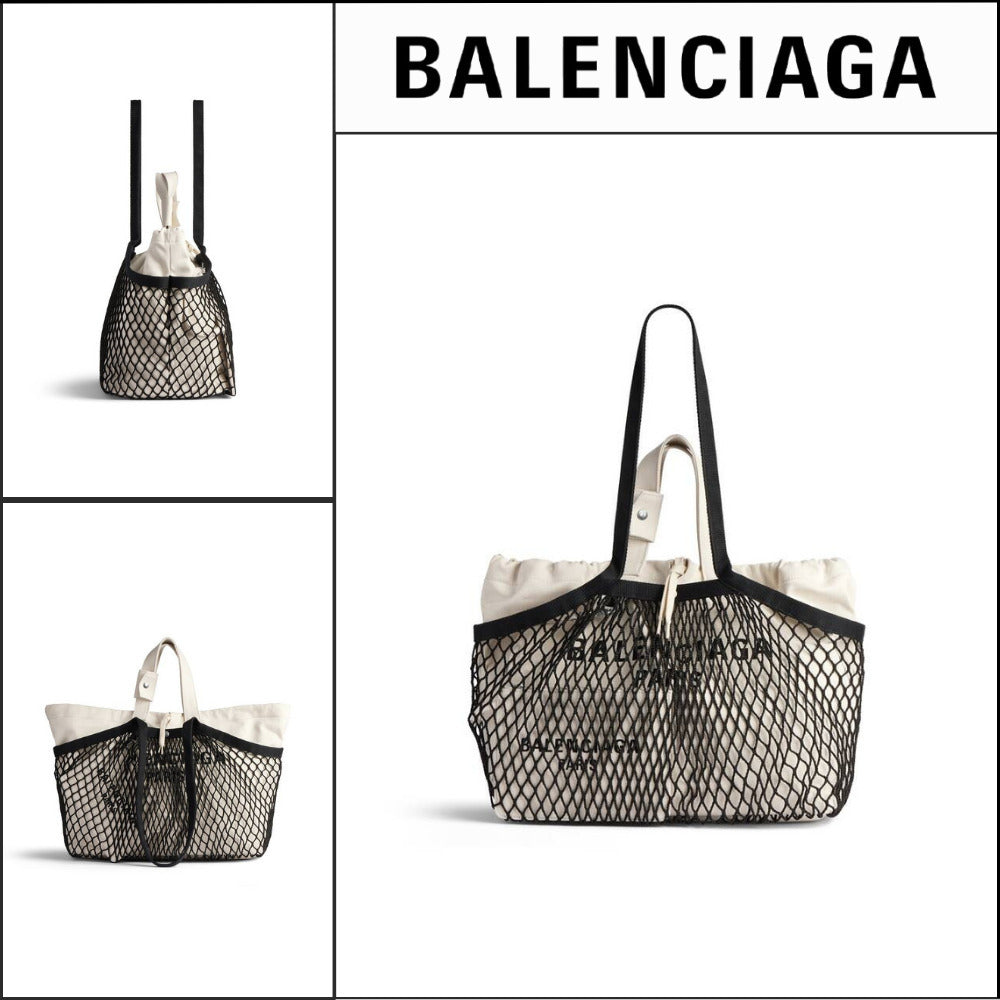 【BALENCIAGA】24/7 Medium Tote Bag Beige Black