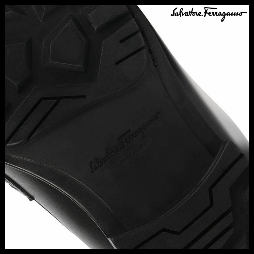 ◆FERRAGAMO◆DAVID DOUBLE GANCINI LOAFERS BLACK