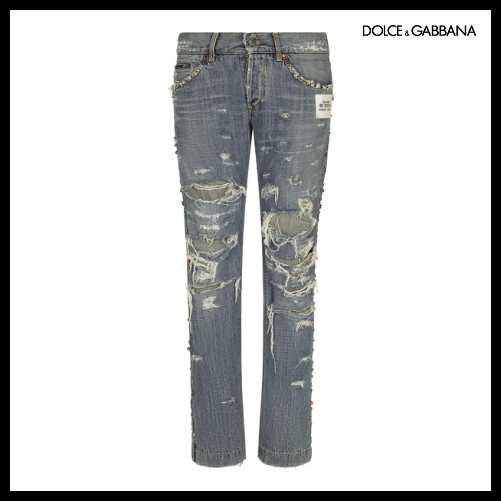 ★Dolce&Gabbanaアウトレット セール ★WASHED DENIM JEANS WITH