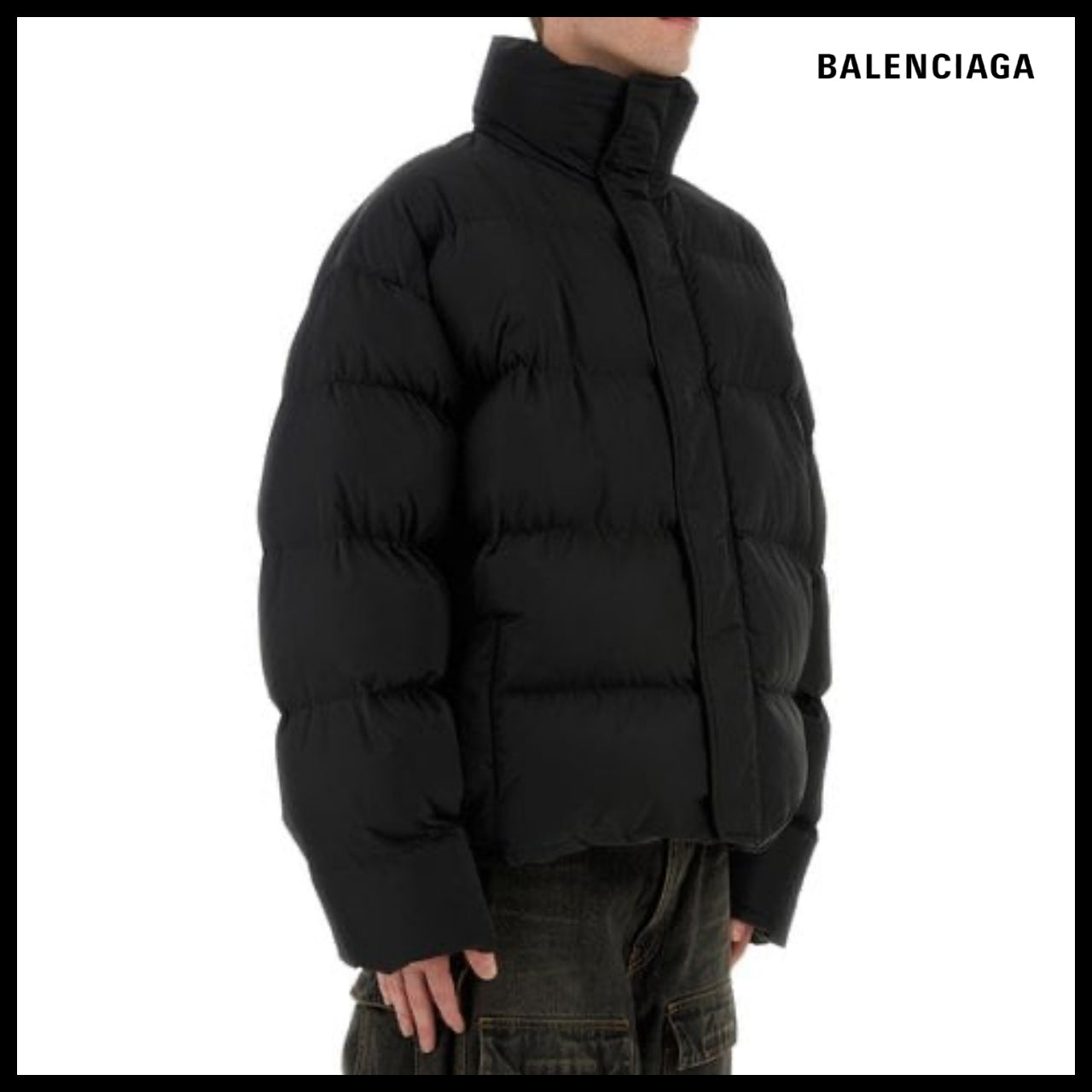 【BALENCIAGA】DIY Metal Outline Puffer Jacket Black