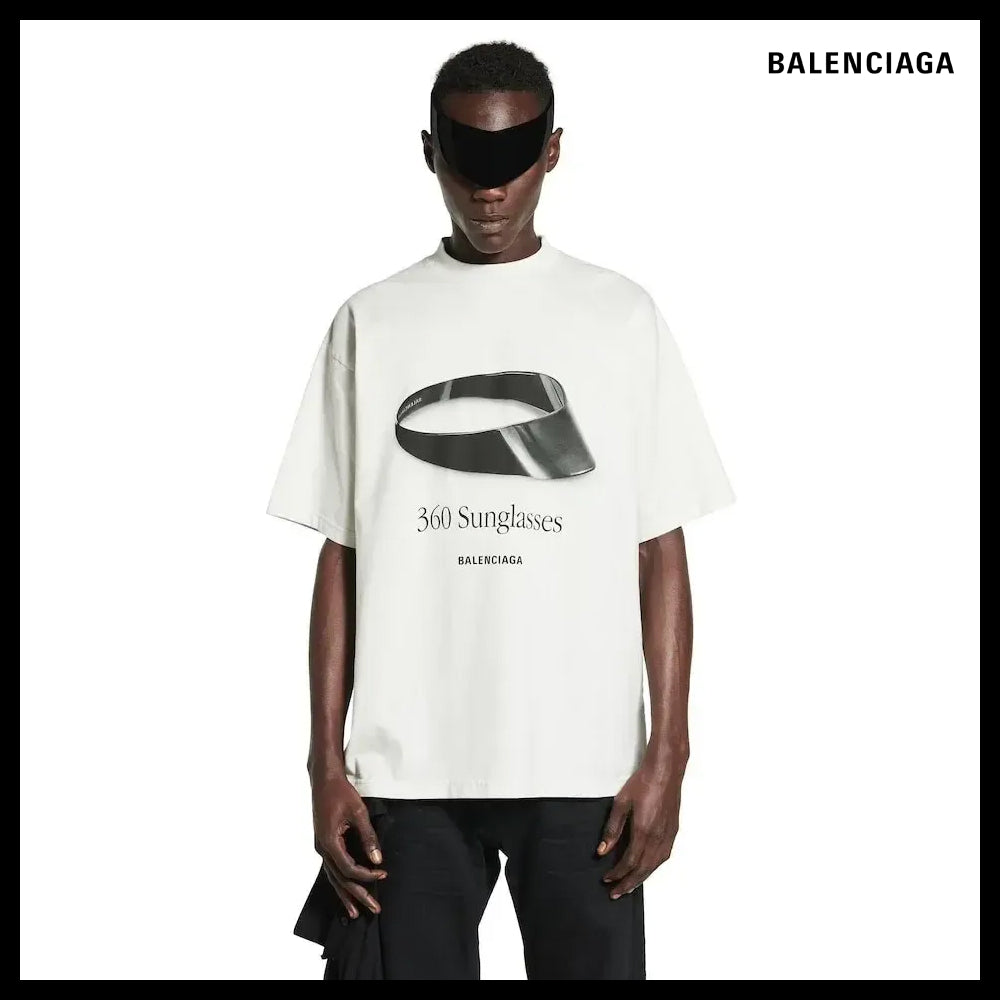 【BALENCIAGA】Sunglasses T-Shirt Medium Fit Dirty White