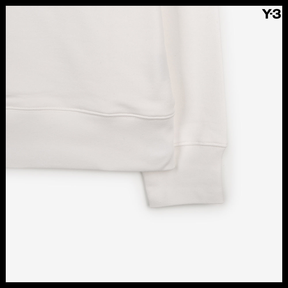 【Y-3】Men's Square Logo White Sweatshirt