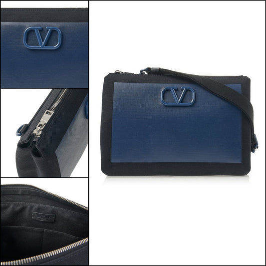 【VALENTINO】V Logo Fabric Shoulder Bag