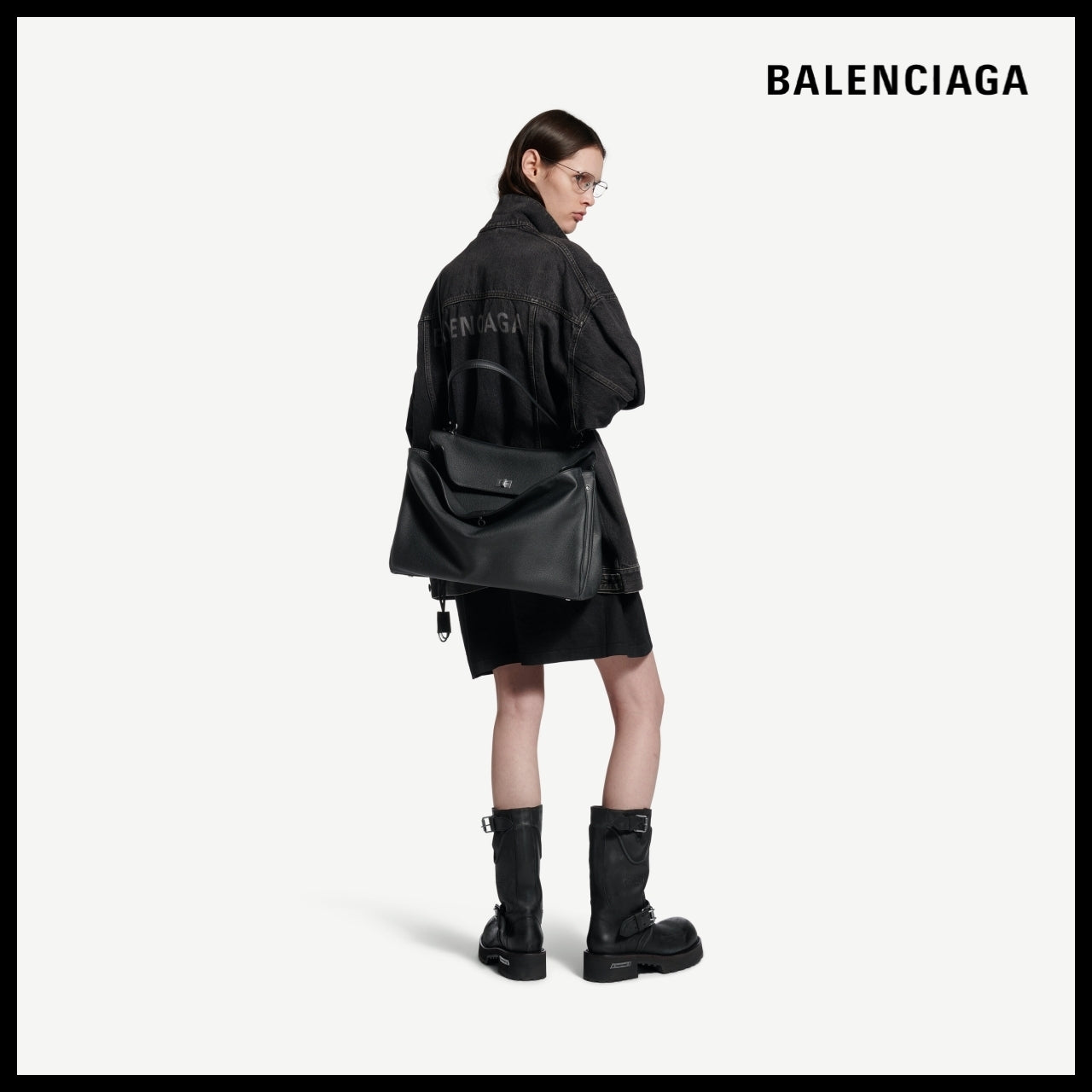 【BALENCIAGA】Rodeo Handbag Large Grained Calfskin