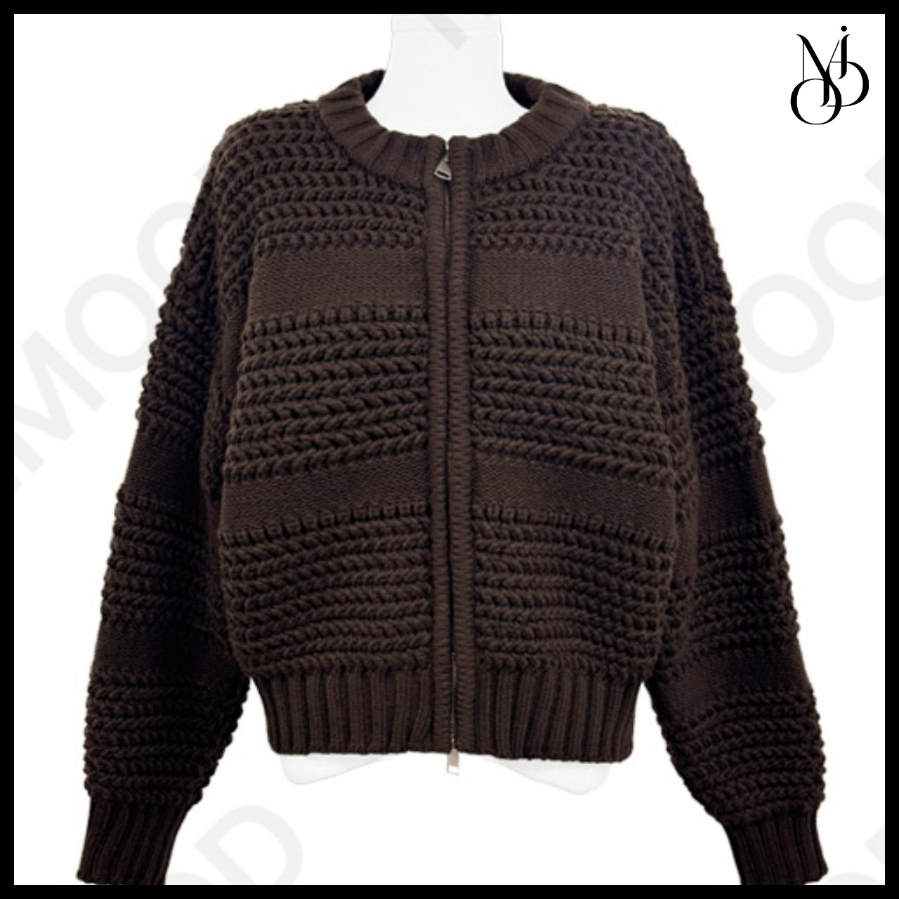 【MODIMOOD】Heavy Knit Half Zip-Up 2 Colors